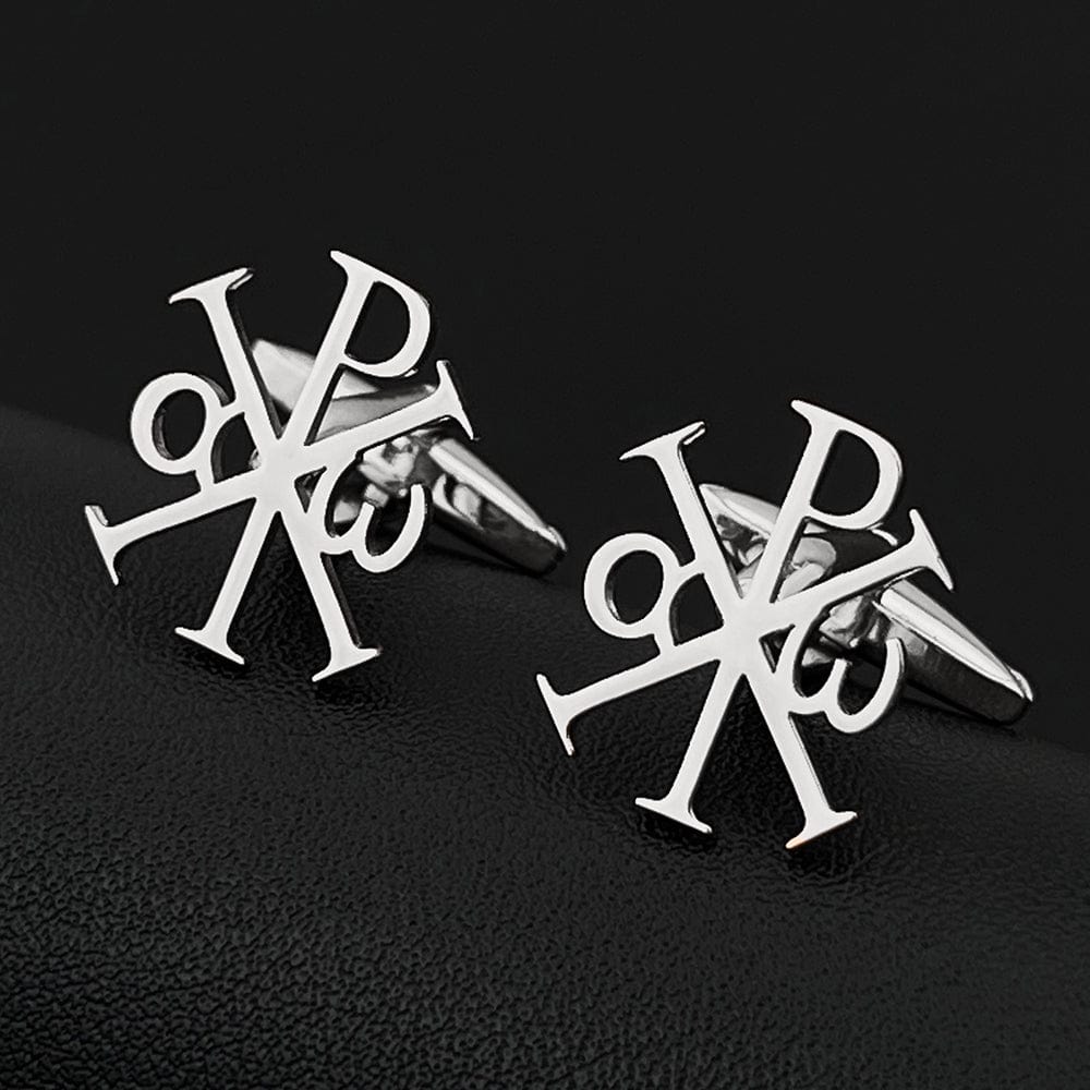 ChiRho Alpha Omega Cufflinks Set Religious Symbolism Cufflinks Lord's Guidance