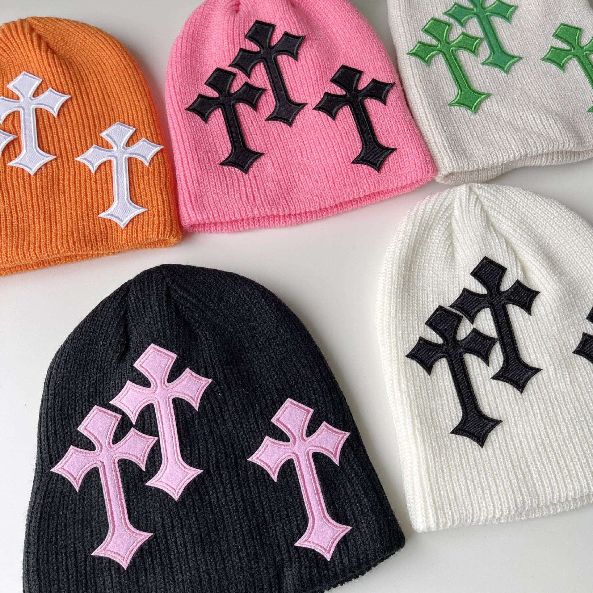 Bright Intricate Cross Beanie | Colourful Faith Beanie for Men