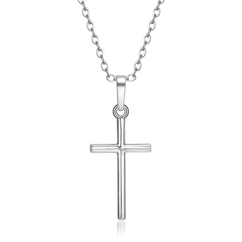 Simple Christian Cross Chain Necklace Religious Cross Symbol Necklace