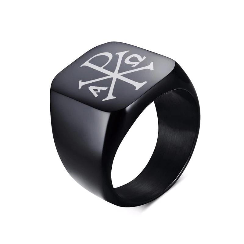 Chi rho signet discount ring