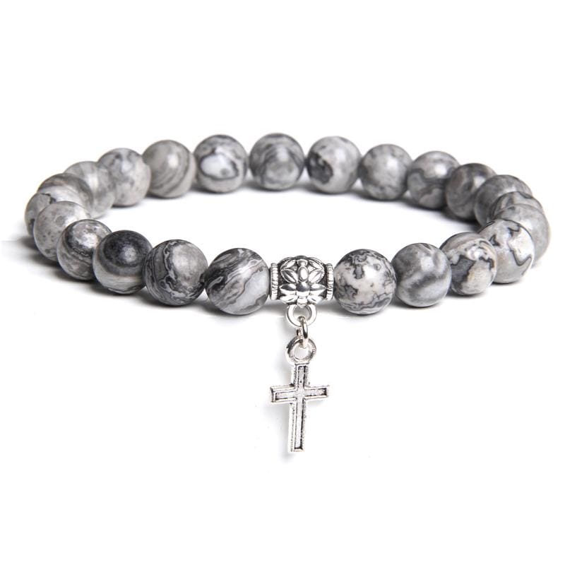 Cross Pendant Bead Bracelet Lord's Guidance