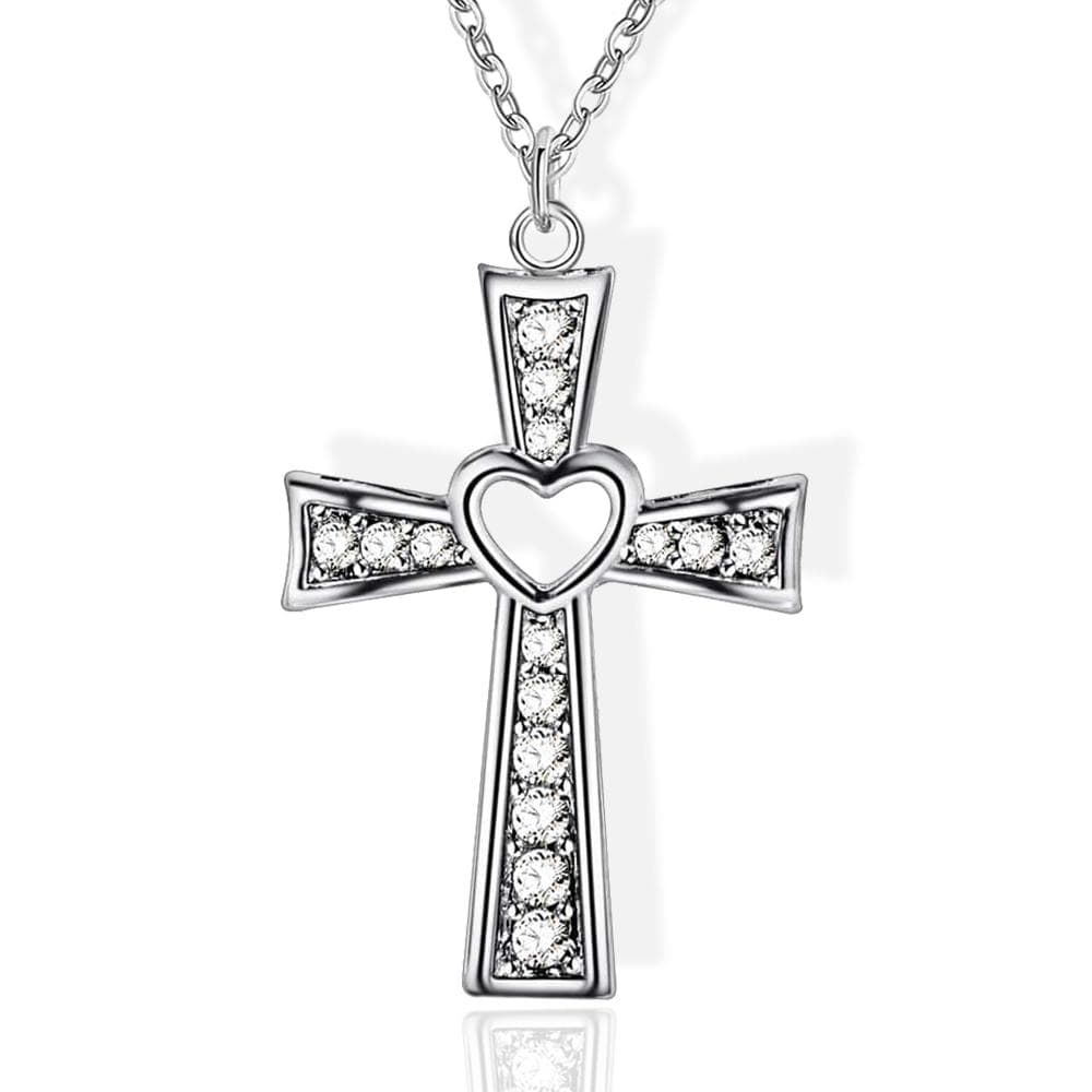 Heart Cross Necklace Lord's Guidance