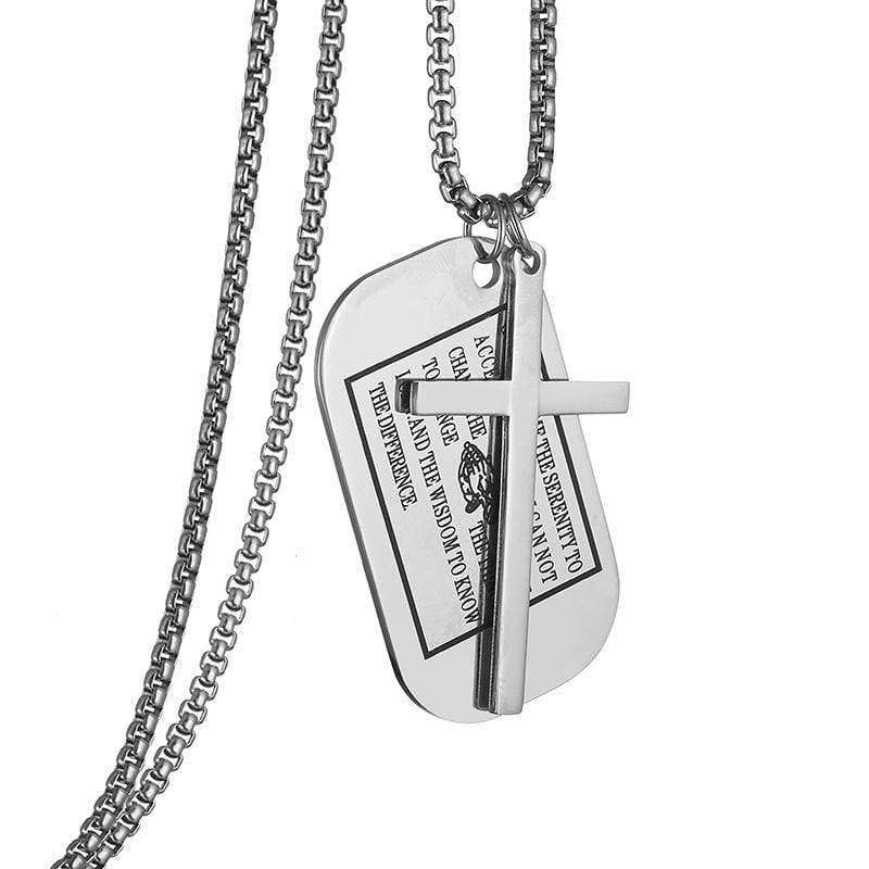 Serenity prayer clearance dog tag necklace