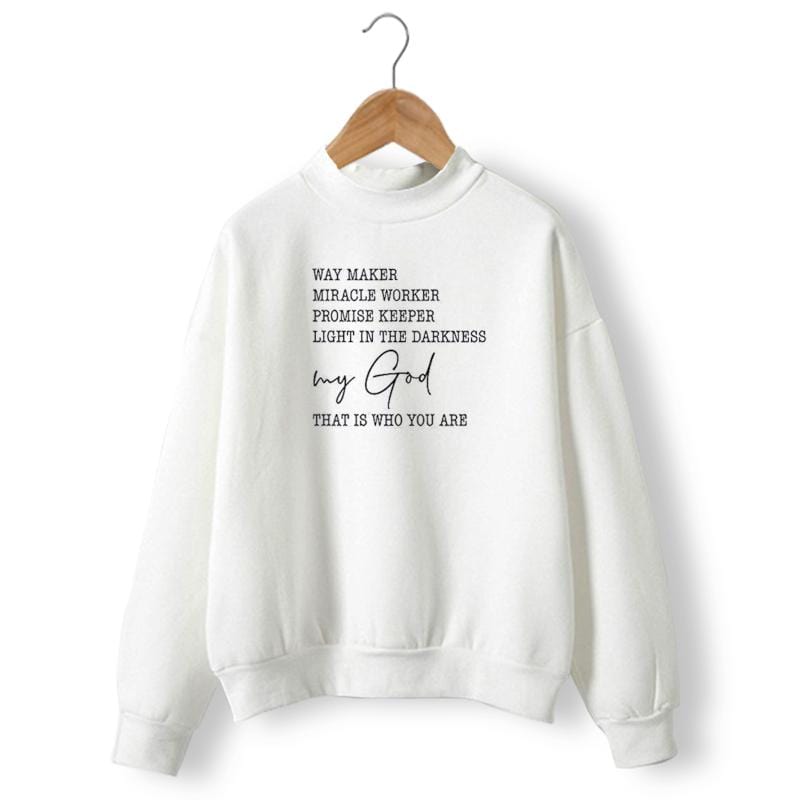 Christian Sweatshirt Way Maker Miracle Worker