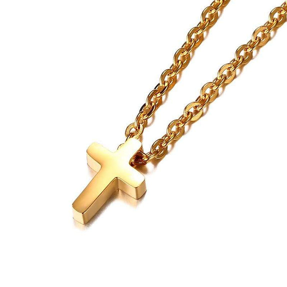 Christian Cross Necklace for Women Gold Plated