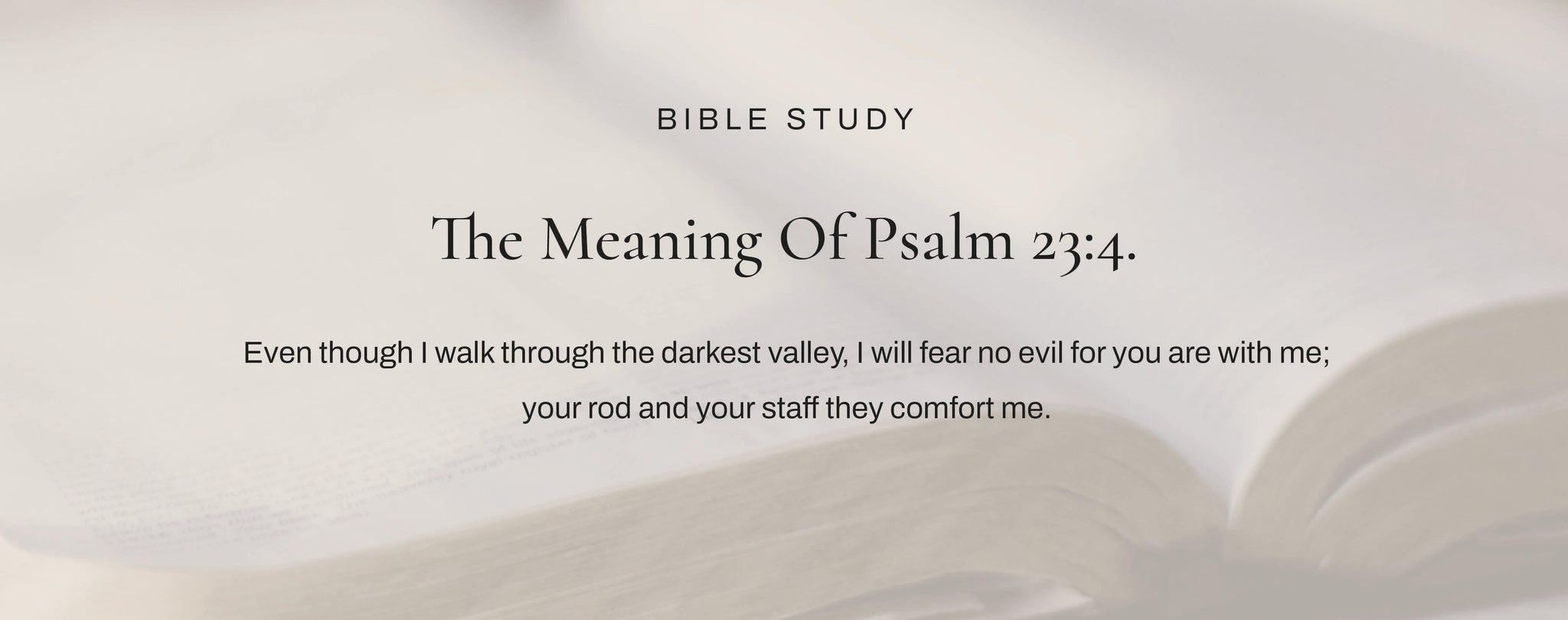 What Does Psalm 23:4 Mean?