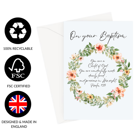 On Your Baptism Baby Girl (Psalm 139) Greeting Card