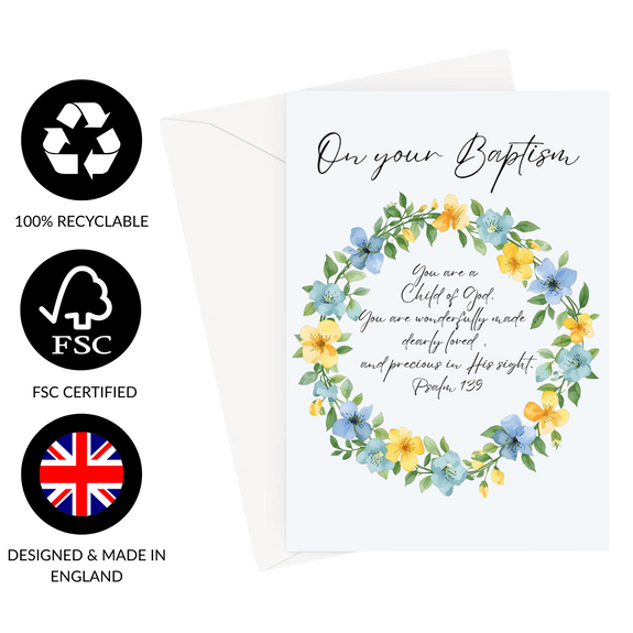 On Your Baptism Baby Boy (Psalm 139) Greeting Card