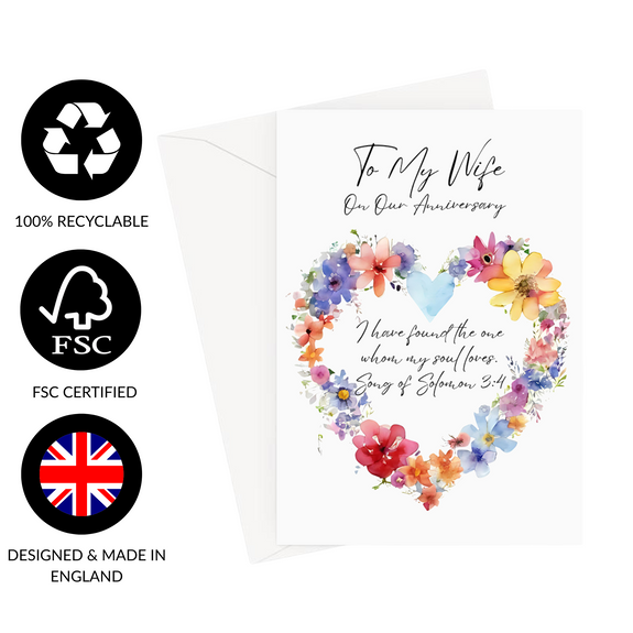 Christian Anniversary Card For Wife (Song of Solomon 3:4) Greeting Card
