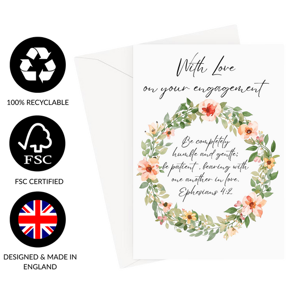 Ephesians 4:2 Engagement Greeting Card