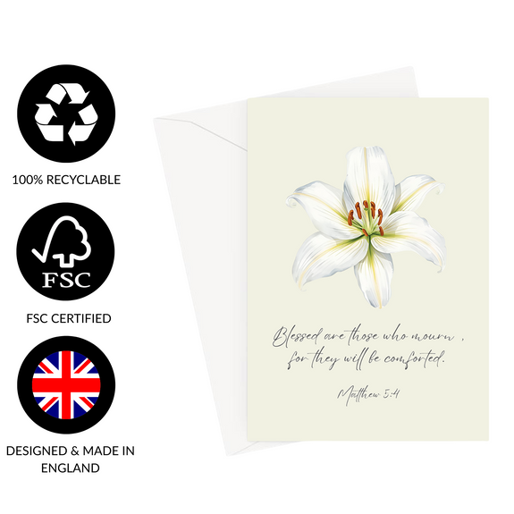 Matthew 5:4 Bereavement Greeting Card
