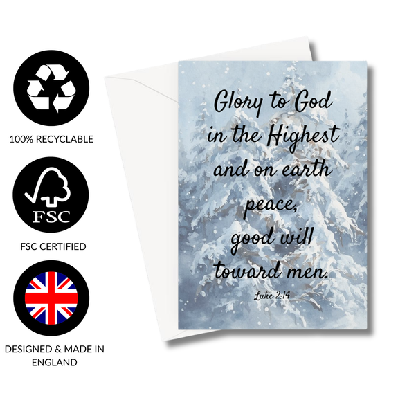 Christian Christmas Card Luke 2:14 Greeting Card