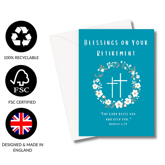 Blessings on your retirement Numbers 6:24  Greeting Card