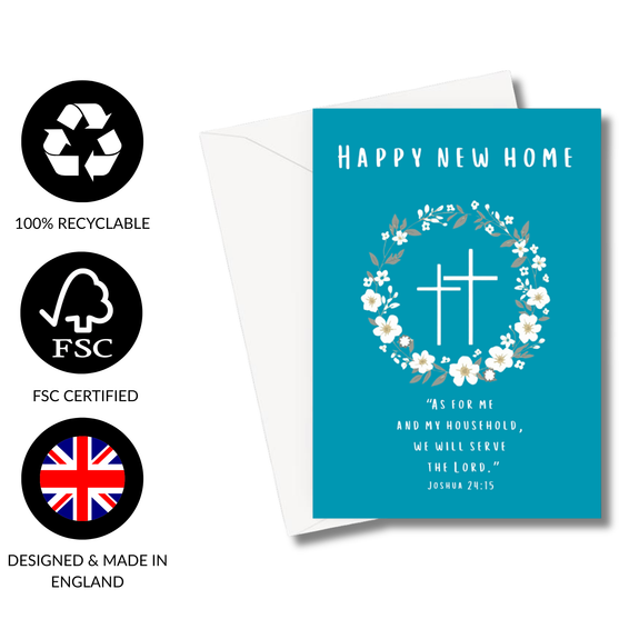 Happy New Home Joshua 24:15 Greeting Card