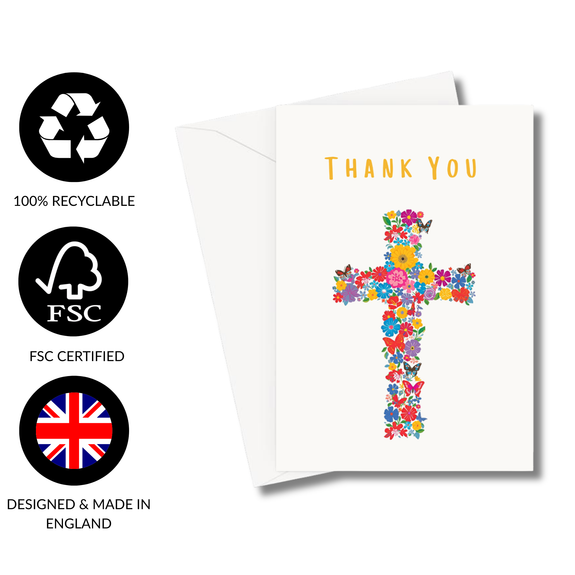 Thank You Flower Cross Greeting Card