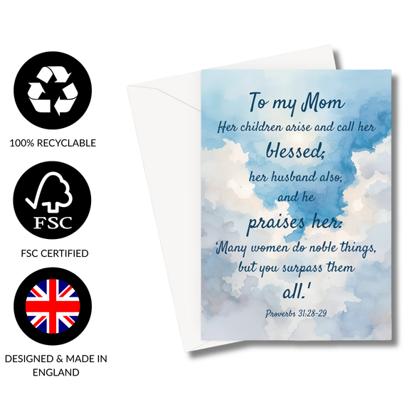 To my Mom Proverbs 31:28–29 Greeting Card