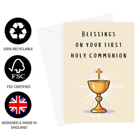 Blessings On Your First Holy Communion Greeting Card