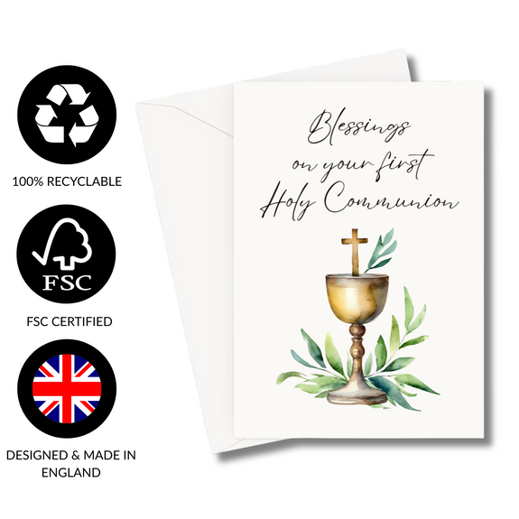 Traditional Blessings On Your First Holy Communion Greeting Card