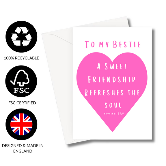 To my Bestie Proverbs 27:9 Greeting Card
