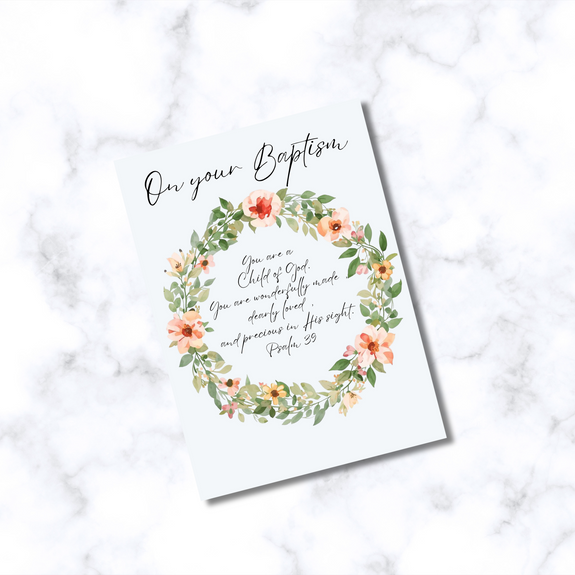 On Your Baptism Baby Girl (Psalm 139) Greeting Card