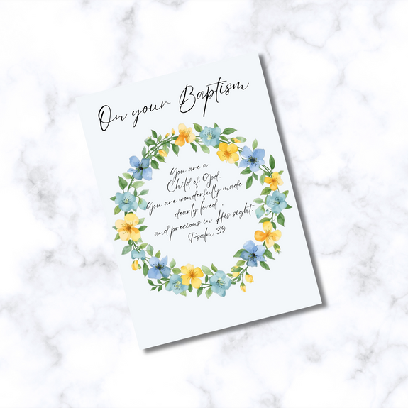 On Your Baptism Baby Boy (Psalm 139) Greeting Card