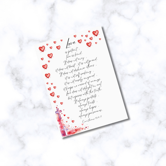 Love is patient, love is kind. Corinthians 13:4-7 Greeting Card