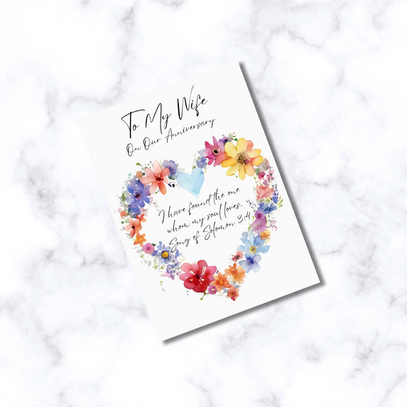 Christian Anniversary Card For Wife (Song of Solomon 3:4) Greeting Card