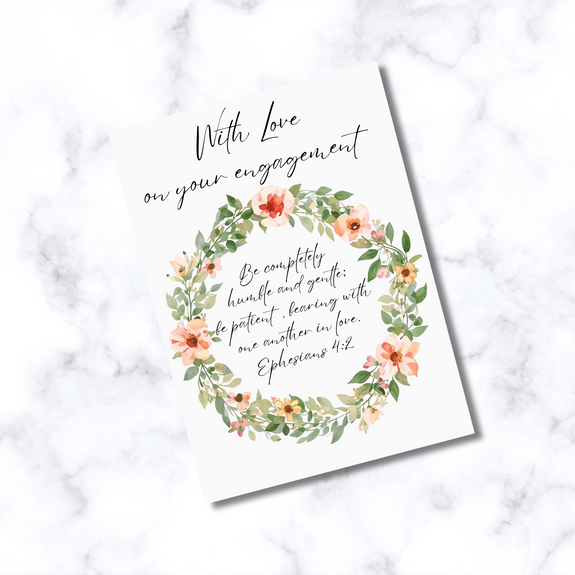 Ephesians 4:2 Engagement Greeting Card
