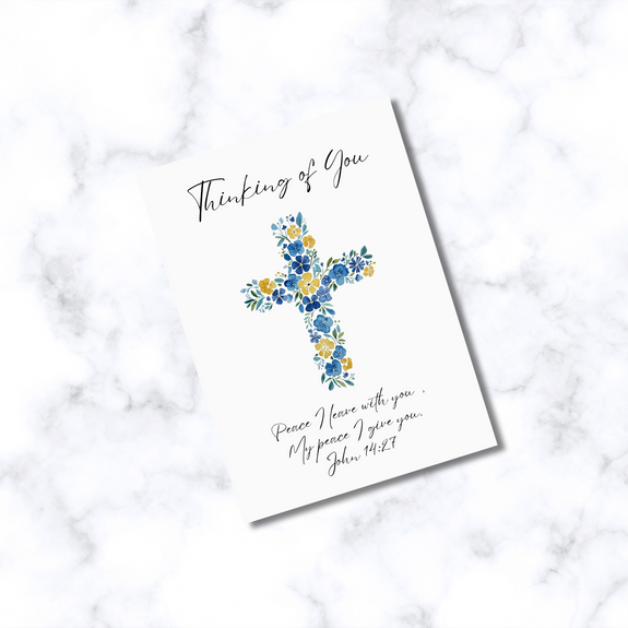 Thinking of You  John 14:27 Sympathy Greeting Card