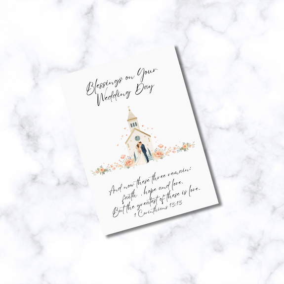 Blessings On Your Wedding Day 1 Corinthians 13:13 Greeting Card