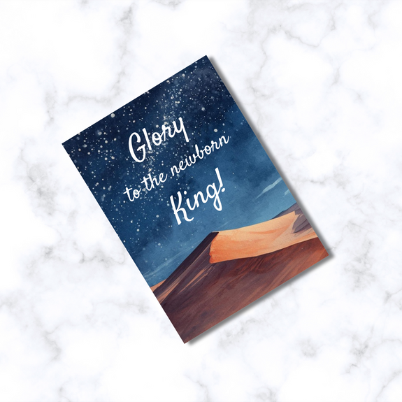Glory to the newborn King Christian Christmas Greeting Card