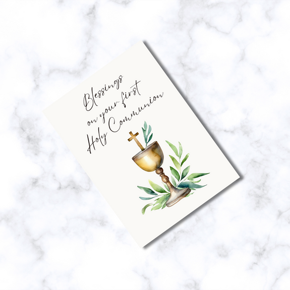 Traditional Blessings On Your First Holy Communion Greeting Card