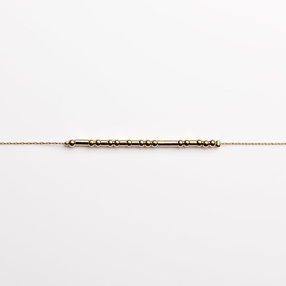 Precious 18K Gold Morse Code Bracelet | Proverbs 31:10