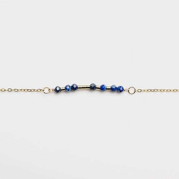 Lord 18K Gold & Lapis Lazuli Morse Code Bracelet | Psalm 27:1