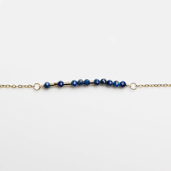 Angels 18K Gold & Lapis Lazuli Morse Code Bracelet | Psalm 91:11