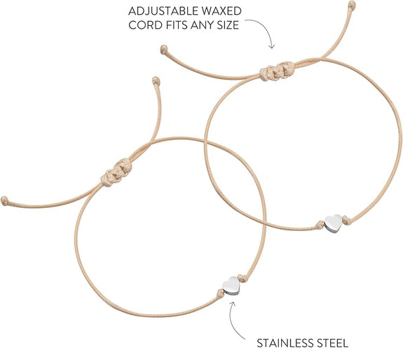 Mum and Daughter Double Charm Bracelet Set with Stainless Steel Hearts | Ezekiel 16:44
