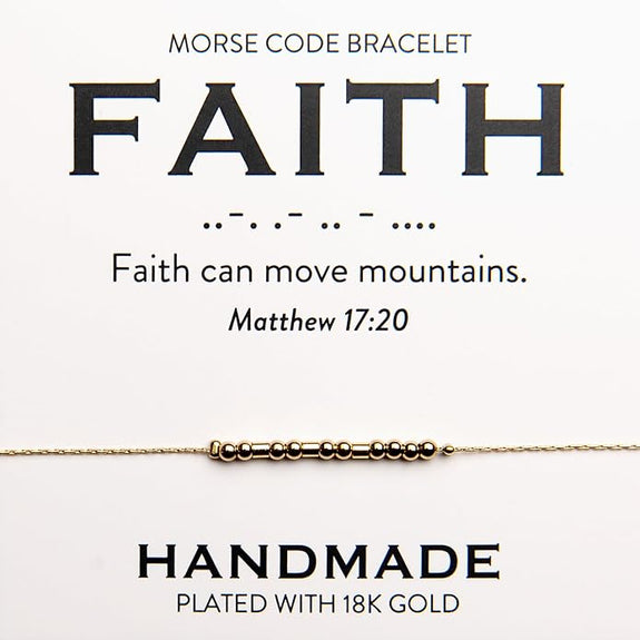 Faith 18K Gold Morse Code Bracelet | Matthew 17:20