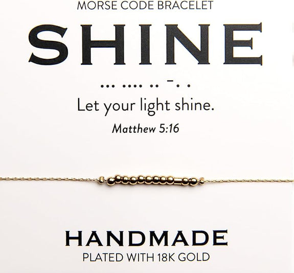 Shine 18K Gold Morse Code Bracelet | Matthew 5:16