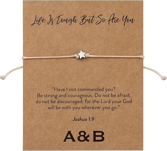 Life Is Tough But So Are You Christian Charm Bracelet With Star | Joshua 1:9