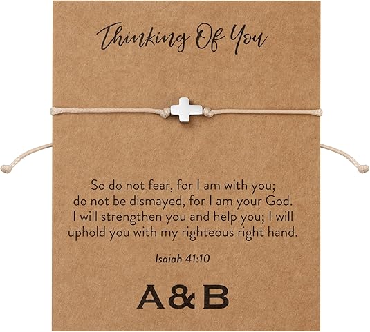 Thinking Of You Christian Charm Bracelet With Cross | Isaiah 41:10