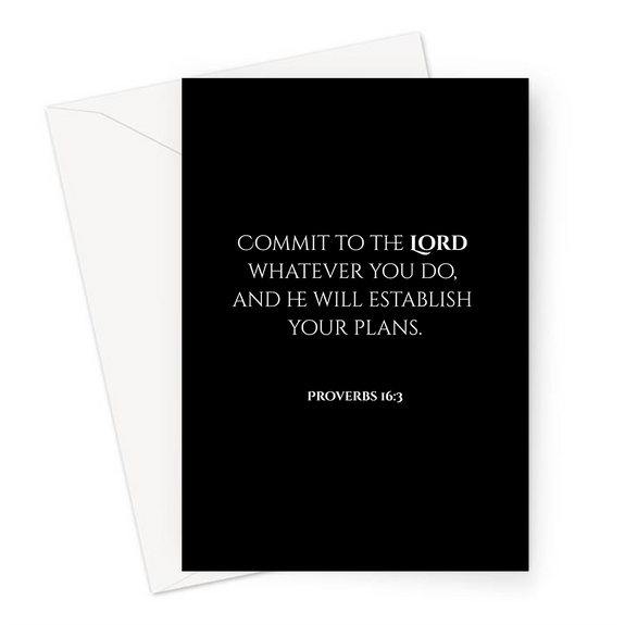 Proverbs 16:3 Greeting Card