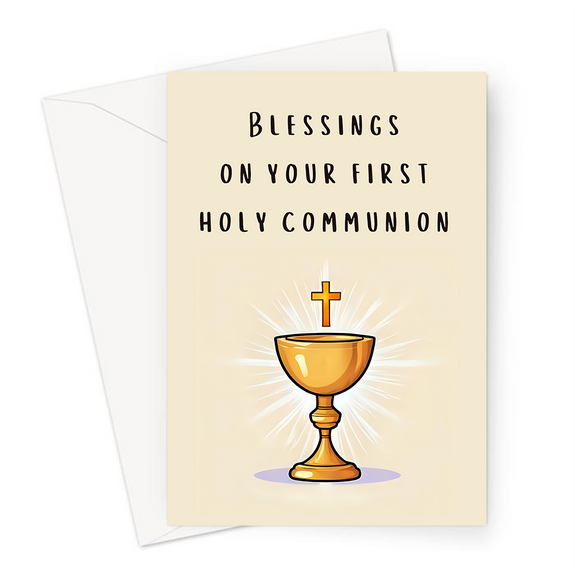 Blessings On Your First Holy Communion Greeting Card