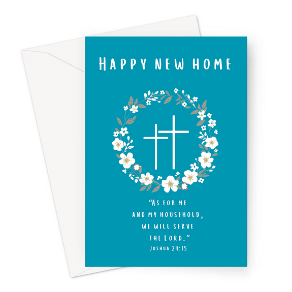 Happy New Home Joshua 24:15 Greeting Card