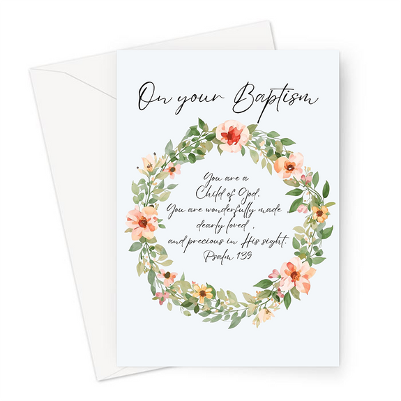On Your Baptism Baby Girl (Psalm 139) Greeting Card