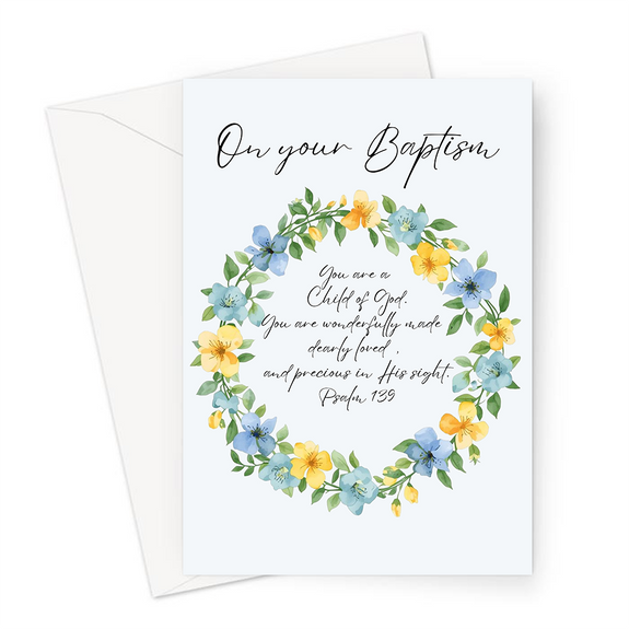 On Your Baptism Baby Boy (Psalm 139) Greeting Card