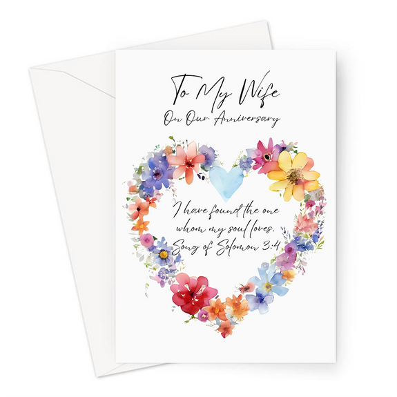 Christian Anniversary Card For Wife (Song of Solomon 3:4) Greeting Card
