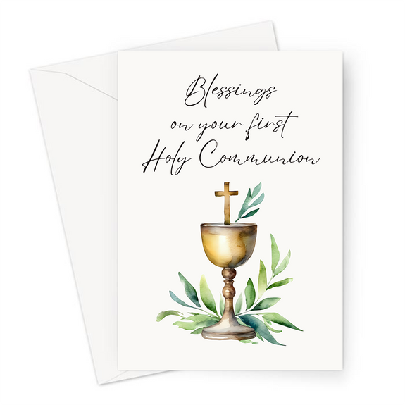 Traditional Blessings On Your First Holy Communion Greeting Card