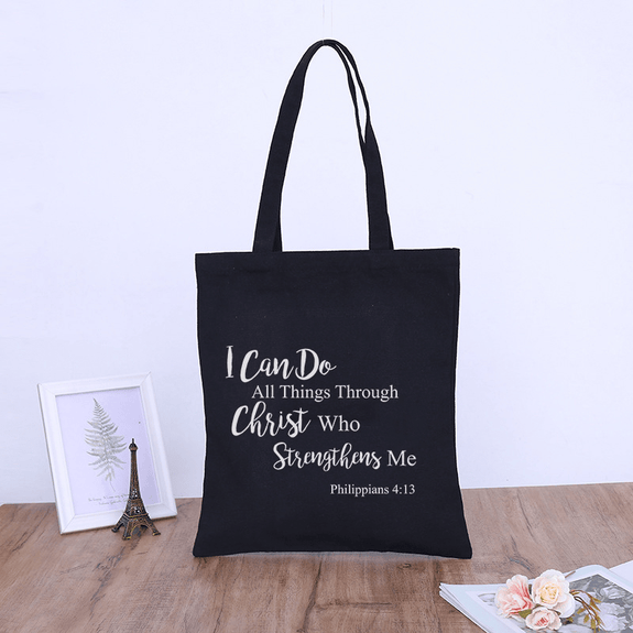 Christian Bible Verse and Quotes Canvas Tote Bags