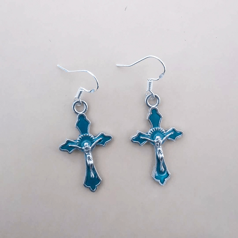 Christian Crucifix Dangle Earrings