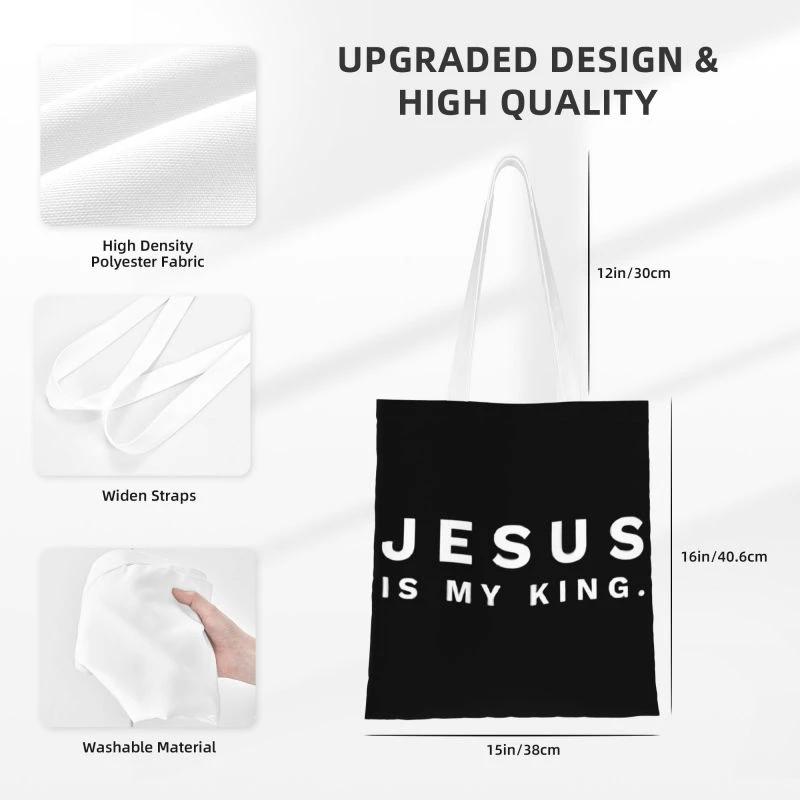 Jesus Is My King Canvas Tote Bag